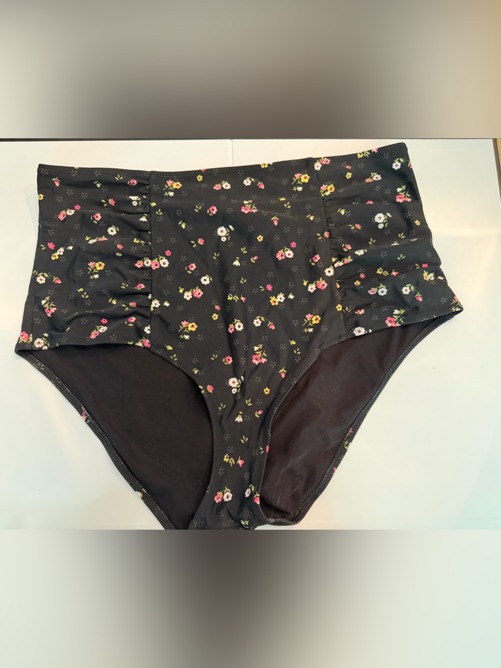 Aerie swim hi-rise XL floral black bottoms bikini